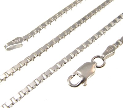 2 mm Massive 925 Sterling Silber Italienische Venezianer BOX Gliederkette Halskette Italy
