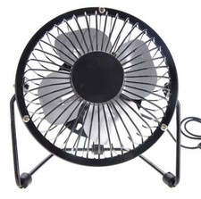 Portable Mini Metal USB Table Fan Black