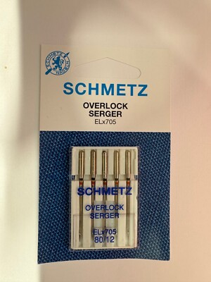5 Overlock Nadeln Schmetz ELx705 Flachkolben 80/12