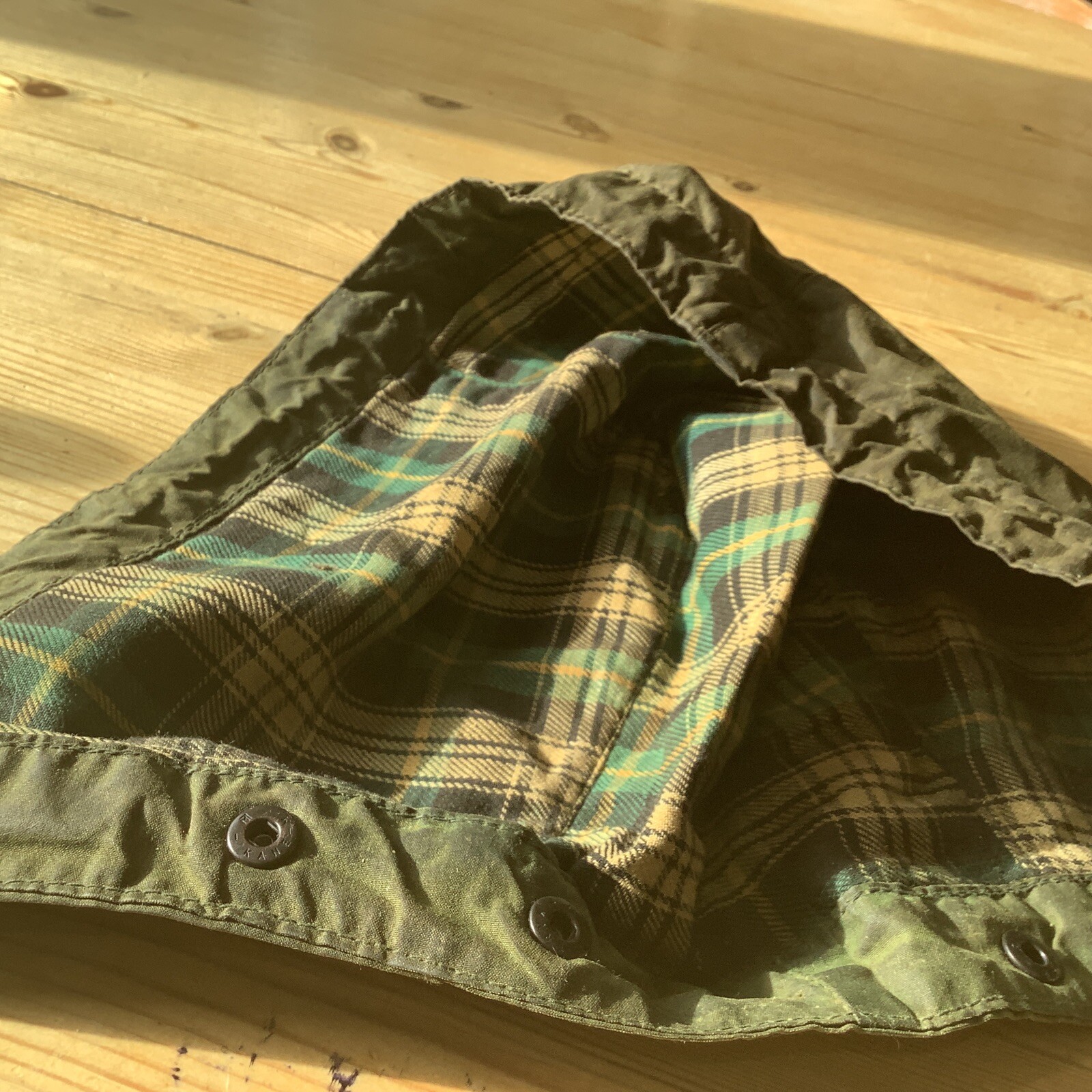 barbour wax jacket hood , l green , non wired eBay