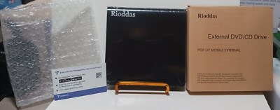 Rioddas  External DVD/CD Drive Model BT638  Pop Up  USB3.0  Open Box
