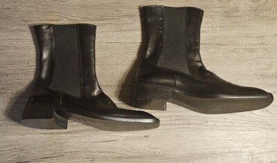 Pedro Garcia Black Leather Low Block Heel Chelsea Boots 38  display picture 1