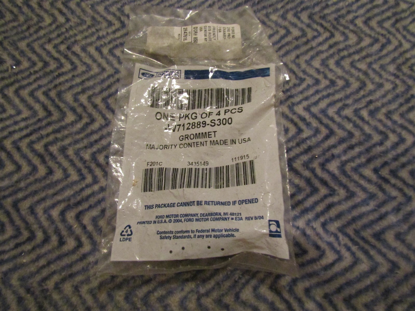 NOS Ford Teil Nummer W712889-S300 Tülle Menge Von 2 Neu Original  