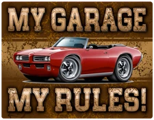 1968 1969 GTO Convertible My Garage My Rules Wall Art Graphic Sticker