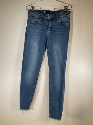 KUT from the Kloth Conie Ankle Skinny Jeans Womens 2 Distressed Blue Denim