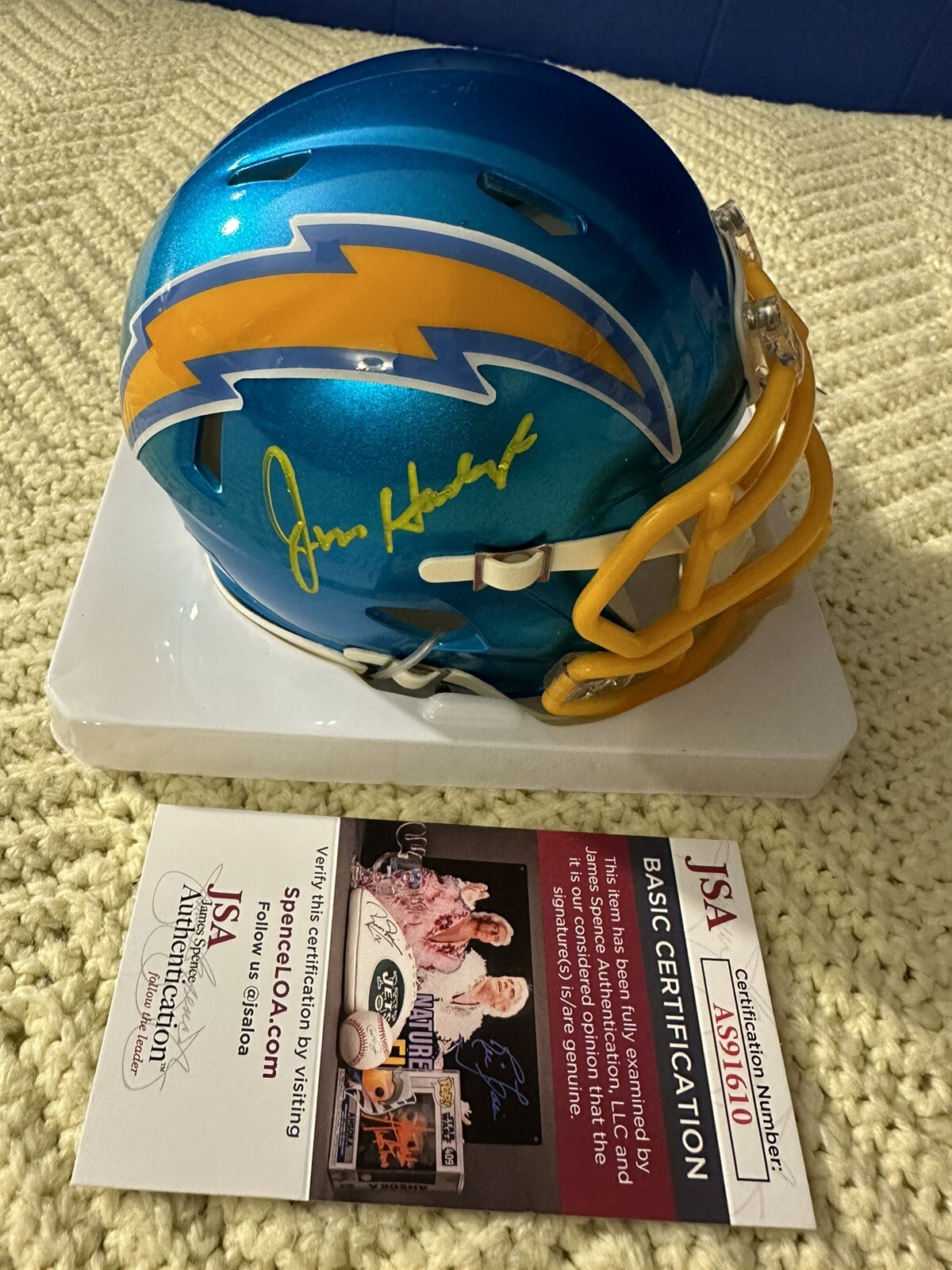 Jim Harbaugh Autographed Signed Mini Helmet JSA Authenticated COA Chargers 