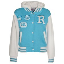 Kids Girls Boys Aqua Designer's R Fashion Baseball Hooded Jackets Varsity Hoodie