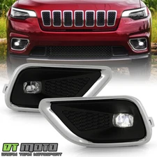 For 2019-2023 Jeep Cherokee LED Bumper Fog Lights Driving Lamps w/ Switch Pair