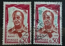France Variété Timbre N° 1304a (Fond Vert Très Pâle) + Normal / Obli / 1961