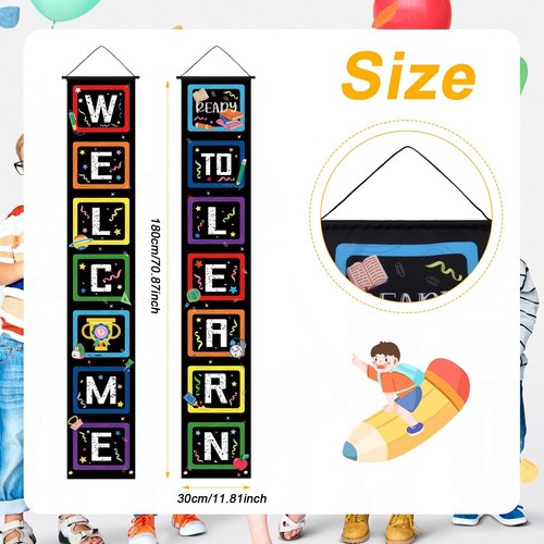 Welcome To Learn Porch Banner, First Day Of School Sign colorful  - Bild 2 von 7