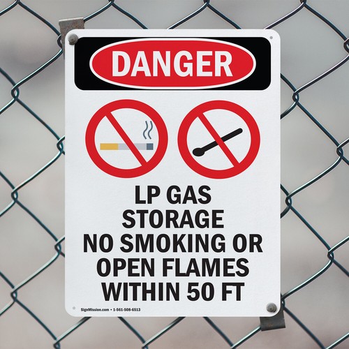 (2er Pack) LP Gasspeicher Nichtraucher OSHA Gefahr Schild Aufkleber Metall Kunststoff - Bild 5 von 21