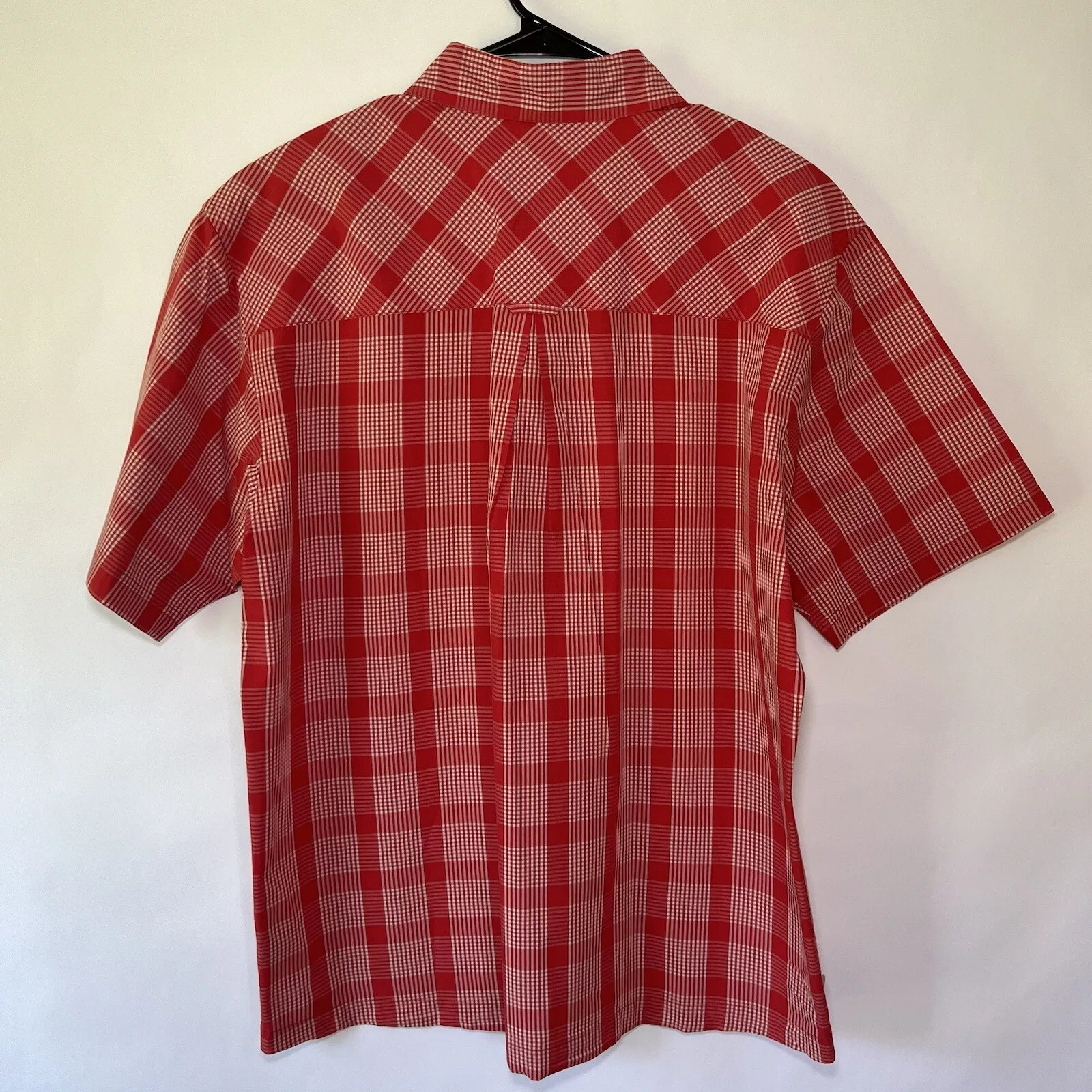 merrell short sleeve button up plaid pocket checks shirt
