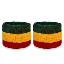 Couver Stripes Sport Wrist Sweatbands Cotton for Sports & More (1Pair)