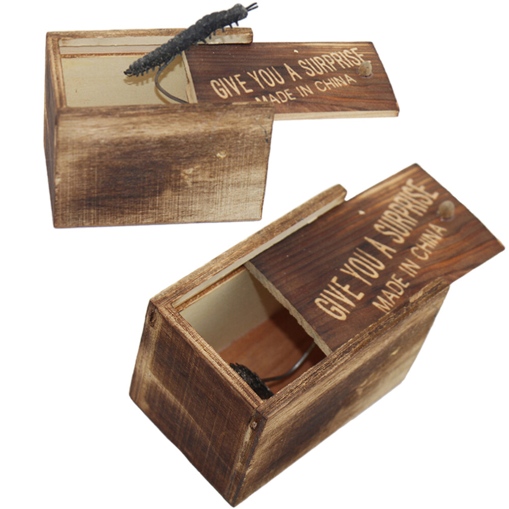Practical Joke Toys Spider Scared Wooden Box Prankoy Prank
