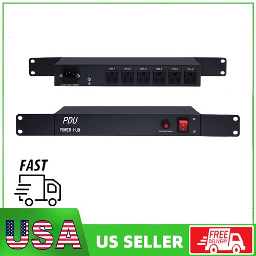 1U PDU Rack Mount Power Strip, 6 Outlet Surge Protector, 6 FT Heavy Power Cord - 第 1/8 張圖片