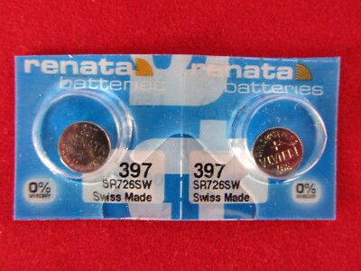 2x Renata 397 280-28 AG2/SG2 D397 SB-AL SR59 SR726 SR726SW V397