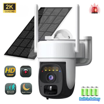 Solar Battery Powered Camera Wifi Wireless Outdoor Pan/Tilt Home Security System