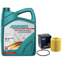 MotoröL Set 5W-30 Addinol 5 Liter + ÖLfilter SH 4039 P FüR Lexus GS 300H 223 PS