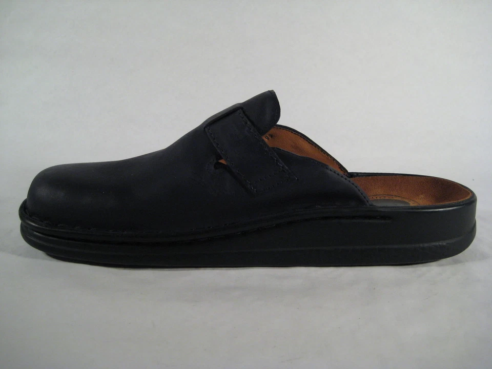 Zuecos para hombre Helix zapatos de mula sandalias Sabot cuero negro Foto 4 de 4