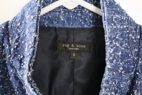 RAG & BONE New York $495 Textured Denim Sleeveless Vest Jacket Top Size 6 - Picture 6 of 6