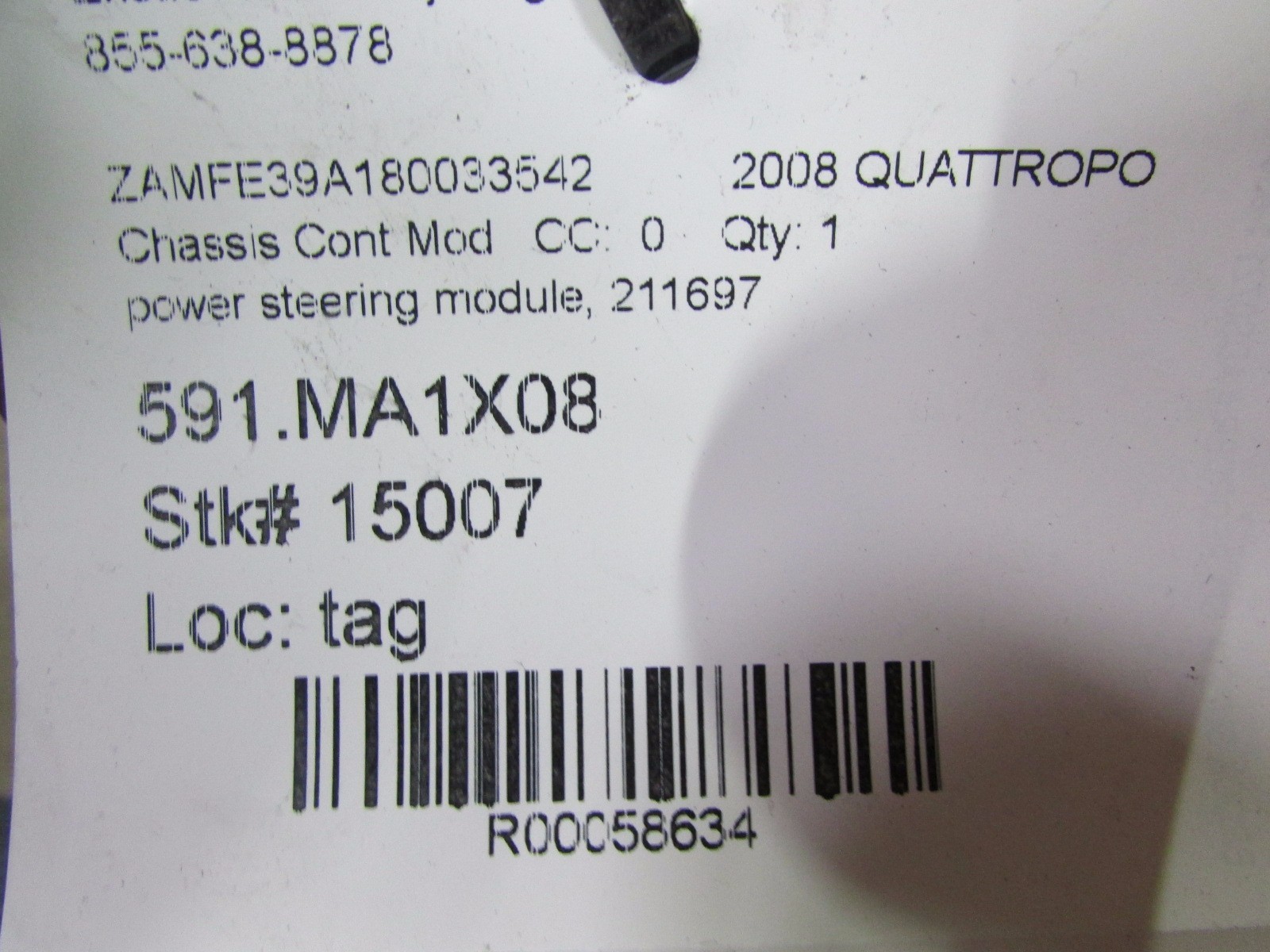 Maserati Quattroporte, Power Steering Computer, ECU, Used P/N 211697