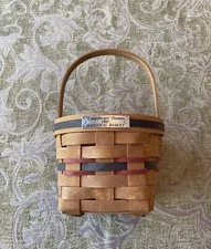 Longaberger Woven Handle Red Blue 1989 USA Patriotic Inaugural Basket