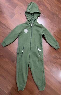  Kids Jumpsuit One Piece Drawtsring Hooded Full Zip