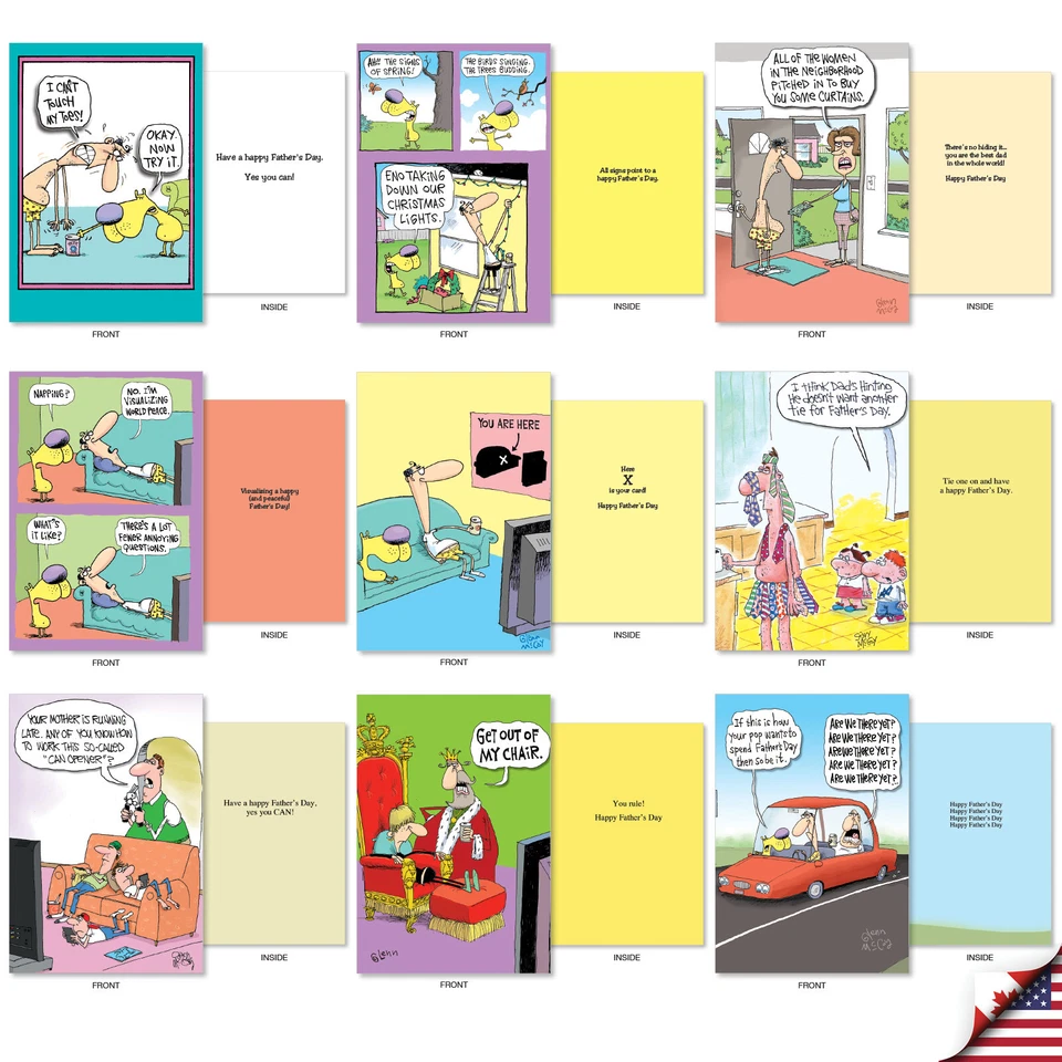 Juego de 36 tarjetas divertidas del día del padre Asst'd con sobres (36 diseños) papá - papás divertidos Foto 4 de 4