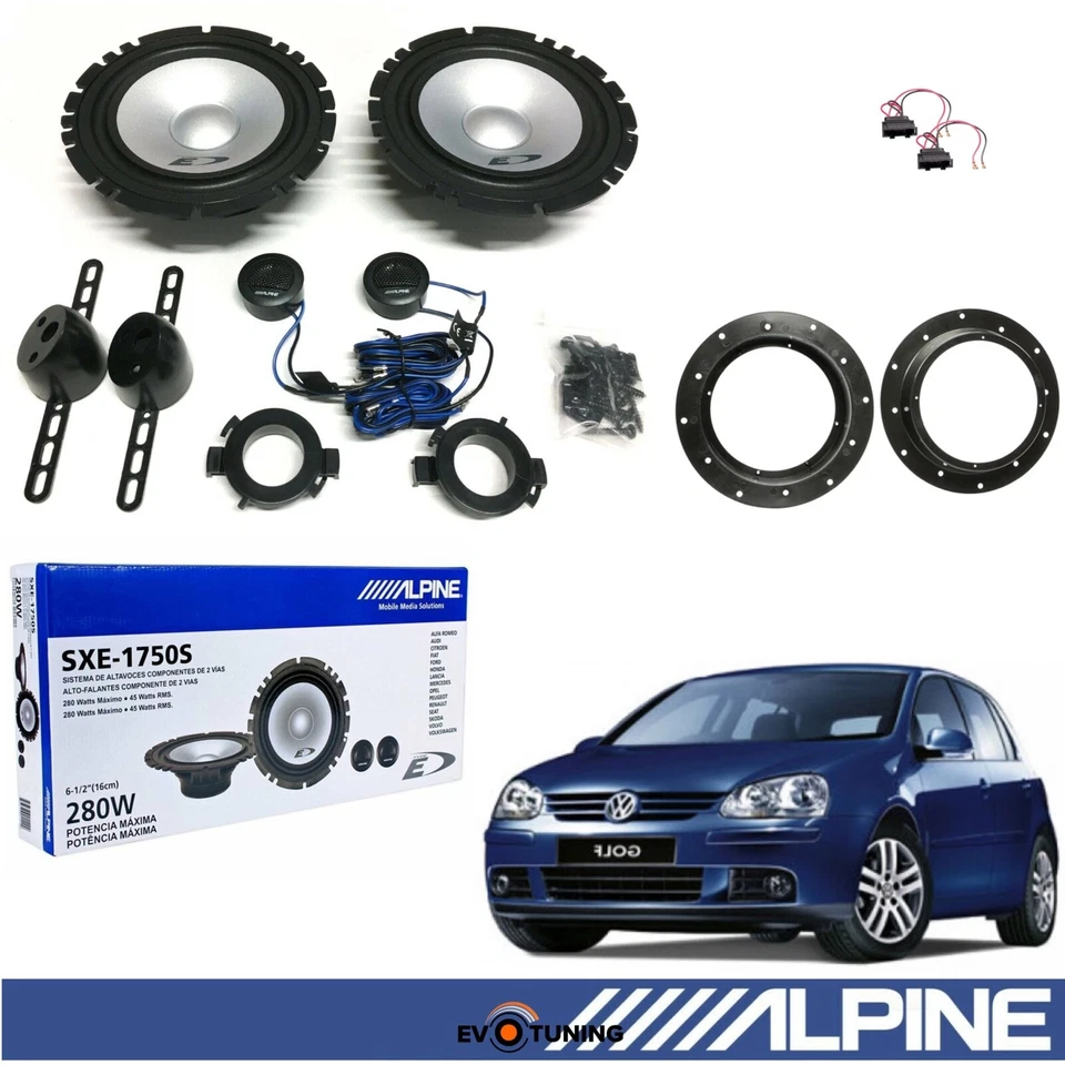 Kit 8 Casse Altoparlanti Alpine Anteriori + Posteriori VW Golf 5 V dal 2003 2009 - Immagine 2 di 4