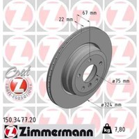 Zimmermann 2X Bremsscheibe Hinten Ø324 Mm FüR BMW 3Er Touring E91 318D 320D E93