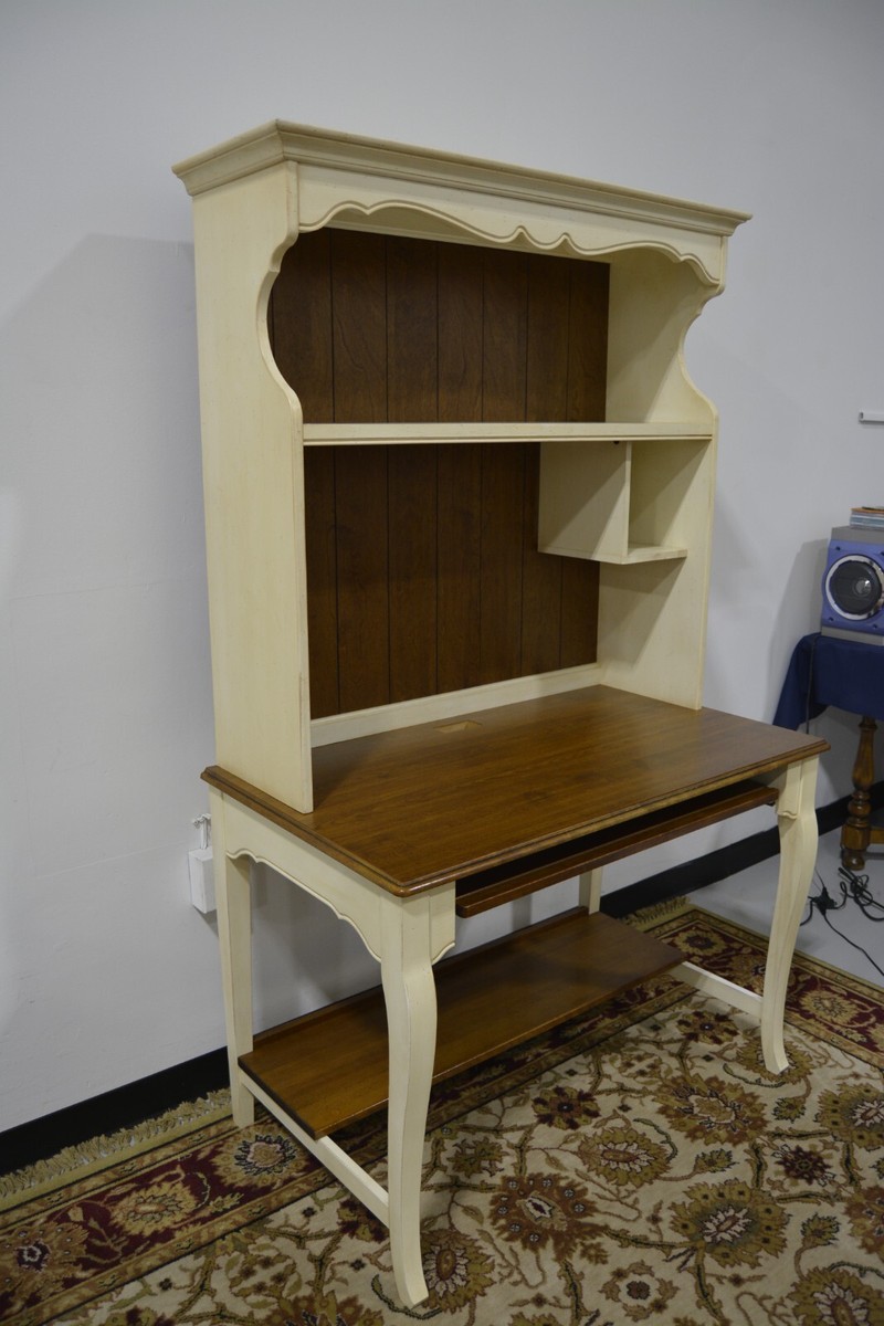 イーセンアーレン 本棚付デスク ETHAN ALLEN Country Crossing Ethan Allen Country Crossings Computer Desk - AptDeco