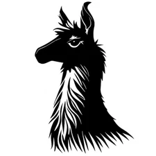 Llama Rendering Black Vinyl Decal Car Truck Window Laptop Notebook Tumbler Mug