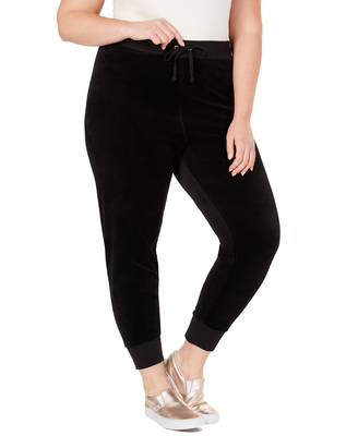 Juicy Couture Juniors Trendy Plus Size Zuma Velour Jogger Pants
