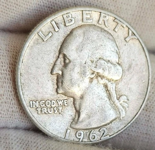 1962-D Washington SILVER Quarter Denver Mint USA Collector Coin 90% Ag