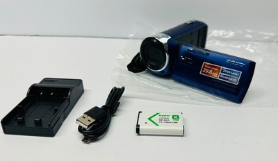Sony HDR-CX240 Full HD Handycam Camcorder-Blue w/After Market Battery Tested