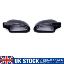 2x Gloss Black Wing Mirror Cover Cap For Audi A3 8P A4 B8 A5 S5 A6 S6 C6 Q3