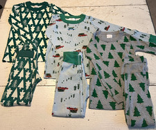 Unisex Kid's HANNA ANDERSSON Size 110 5 Holiday Tree Theme Pajama Lot