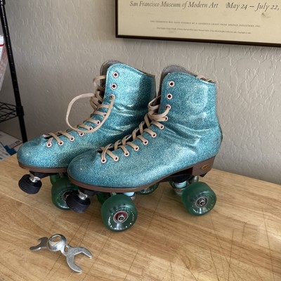 Sure Grip Blue Sparkle Stardust Quad Outdoor/Indoor Hybrid Roller Skates