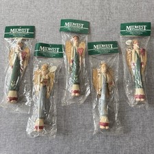 Midwest of Cannon Falls Primitive Angel Folk Art Ornament Christmas Wooden
