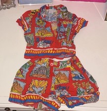 Stella McCartney Girls Elephant Graphic Cotton Dress Red Multicolor 3 Years