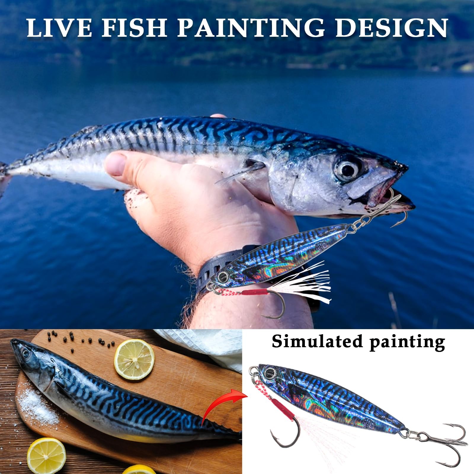Fishing Jigs Vertical Saltwater Jigs Vertical Jigging Spoon Fishing Tuna Lure... - Image 7
