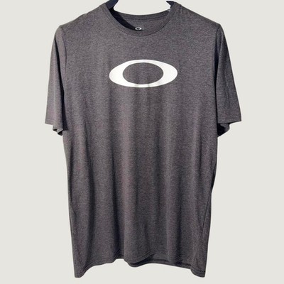 Oakley Mens Performance Fit O Hydrolix Ellipse Logo T-Shirt Charcoal Grey XXL