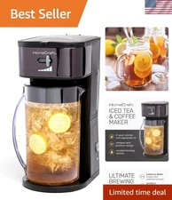 Black Stainless Steel Iced Coffee Maker - Removable Filter & Shower Head