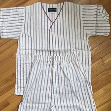 Vintage Botany 500 Boys/Kids Short  Sleeve Stripe Lounge Pajama Set Size 16 NWT