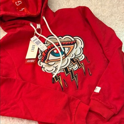 Fifth Loop Red Graphic Hoodie Small