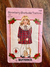 Butterick Vintage Pattern 6099 Strawberry Shortcake Girls Dress Size 6 UNCUT