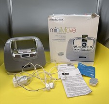 Memorex Mi3xsil Minimove Silver Boombox with iPod Dock and FM Radio with Remote