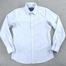 Mizzen+Main Leeward Blue Label Dress Shirt Mens Large Blue Trim Fit Stretch