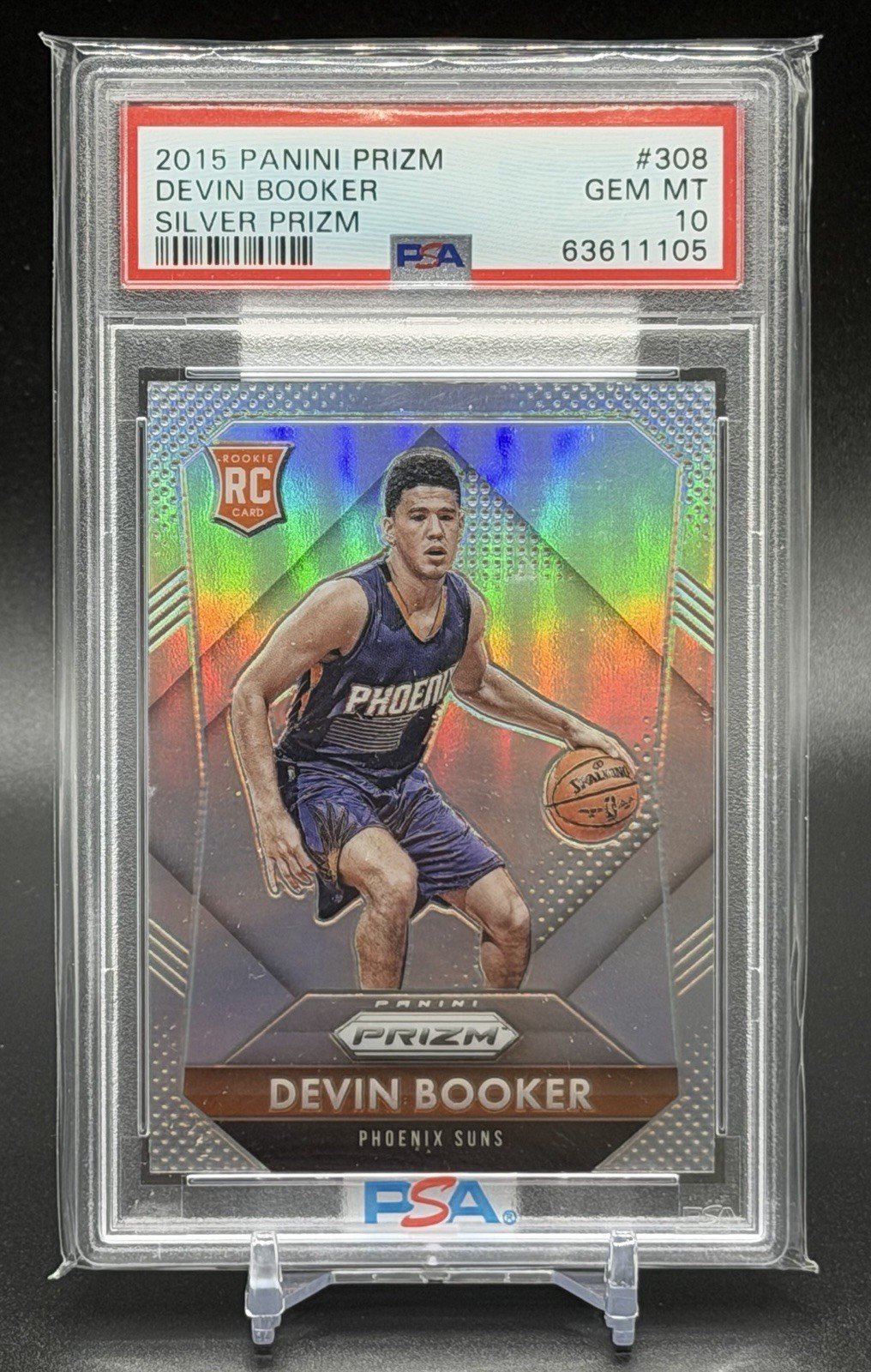 2015 Panini Prizm🏀Devin Booker Silver Prizm RC💥PSA 10 Gem Mint💥Suns🔥