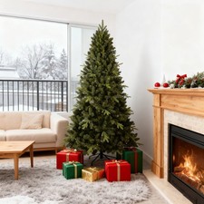 7.5 ft Artificial Christmas Tree Hinged Spruce Xmas Tree with 2155 PE  PVC Tip